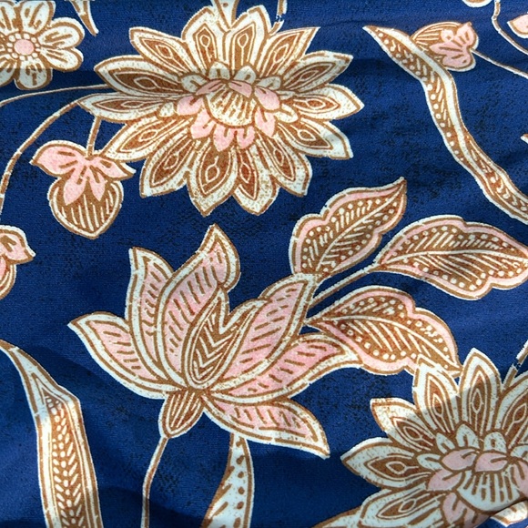 NIP CUPSHE Blue Floral One Piece Swimsuit High Neck Tummy Control Swimwear Sz:L - Picture 7 of 11